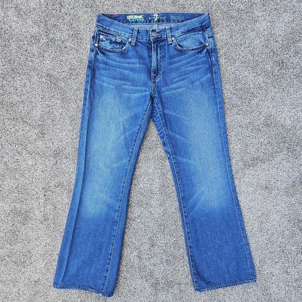 7 For All Mankind Organic Cotton Medium Wash Bootcut Jeans Women Size 29 Vintage